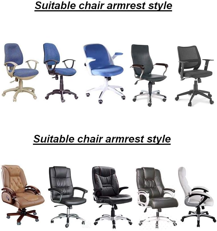 Isccdy Removable Washable Office Chair Armrest Slipcovers Covers Pads (Gray) - Image 3